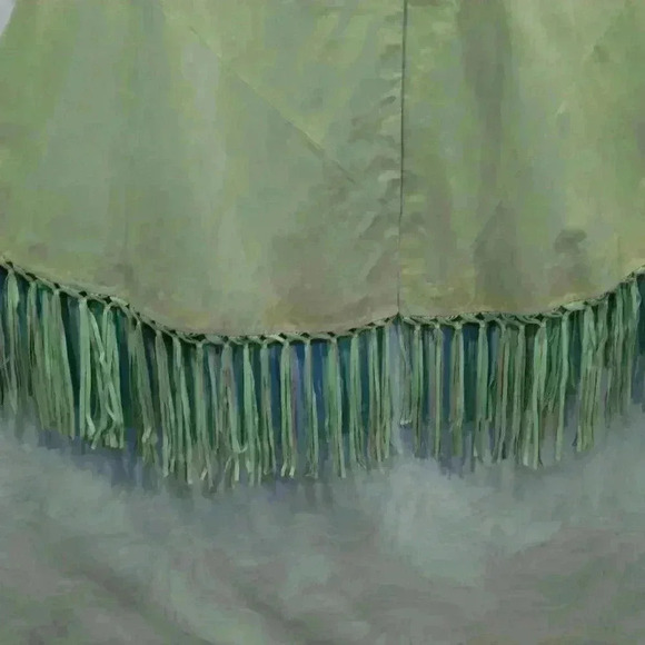 TERRY LEWIS | Boho 100% Leather Suede Fringe Cape Poncho Jacket One Size - Picture 2 of 16